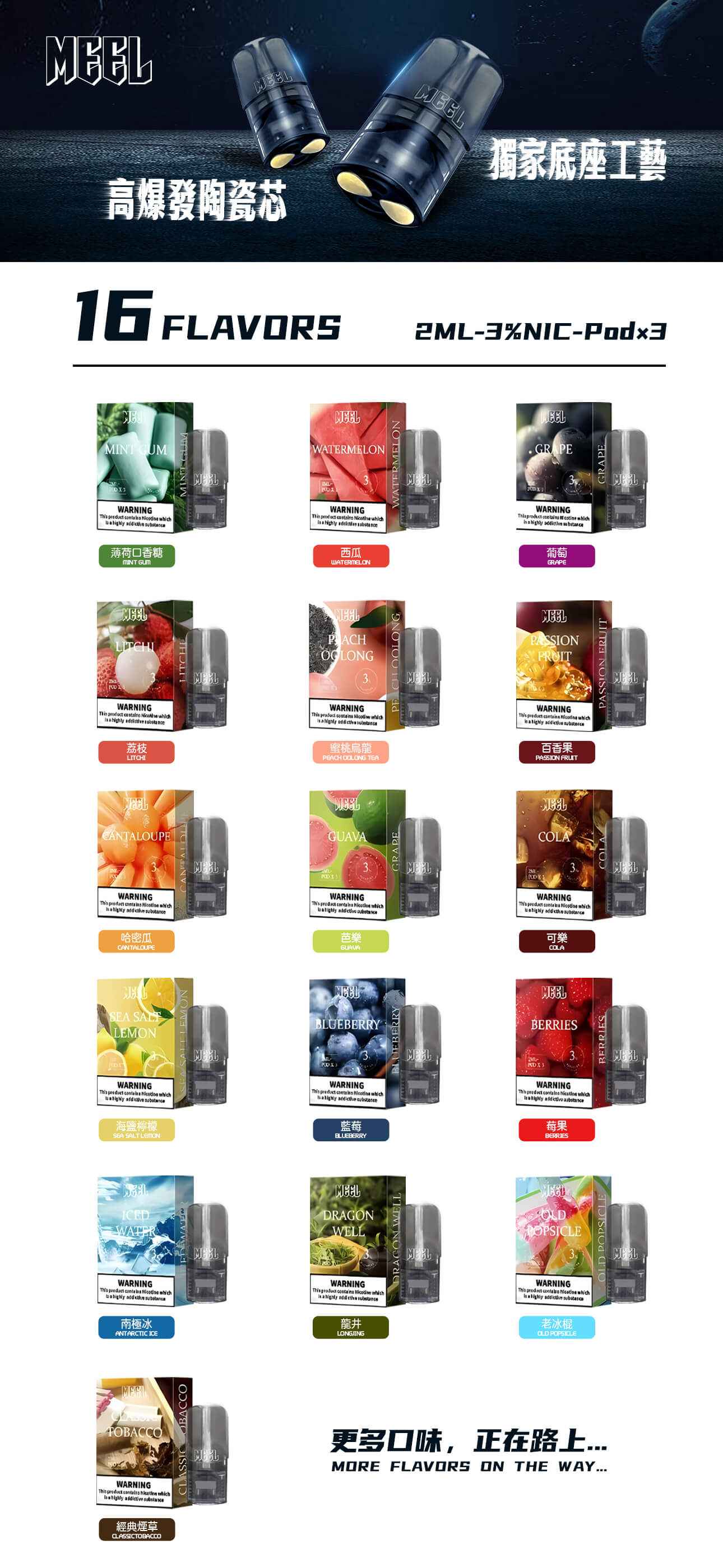 【買5盒贈主機】MEEL一代煙彈 黑色半透霧化倉 一盒3入